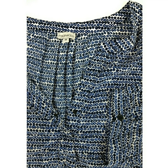 Paraphrase 3X Abstract Dot Peasant Blouse (A) - Picture 6 of 7